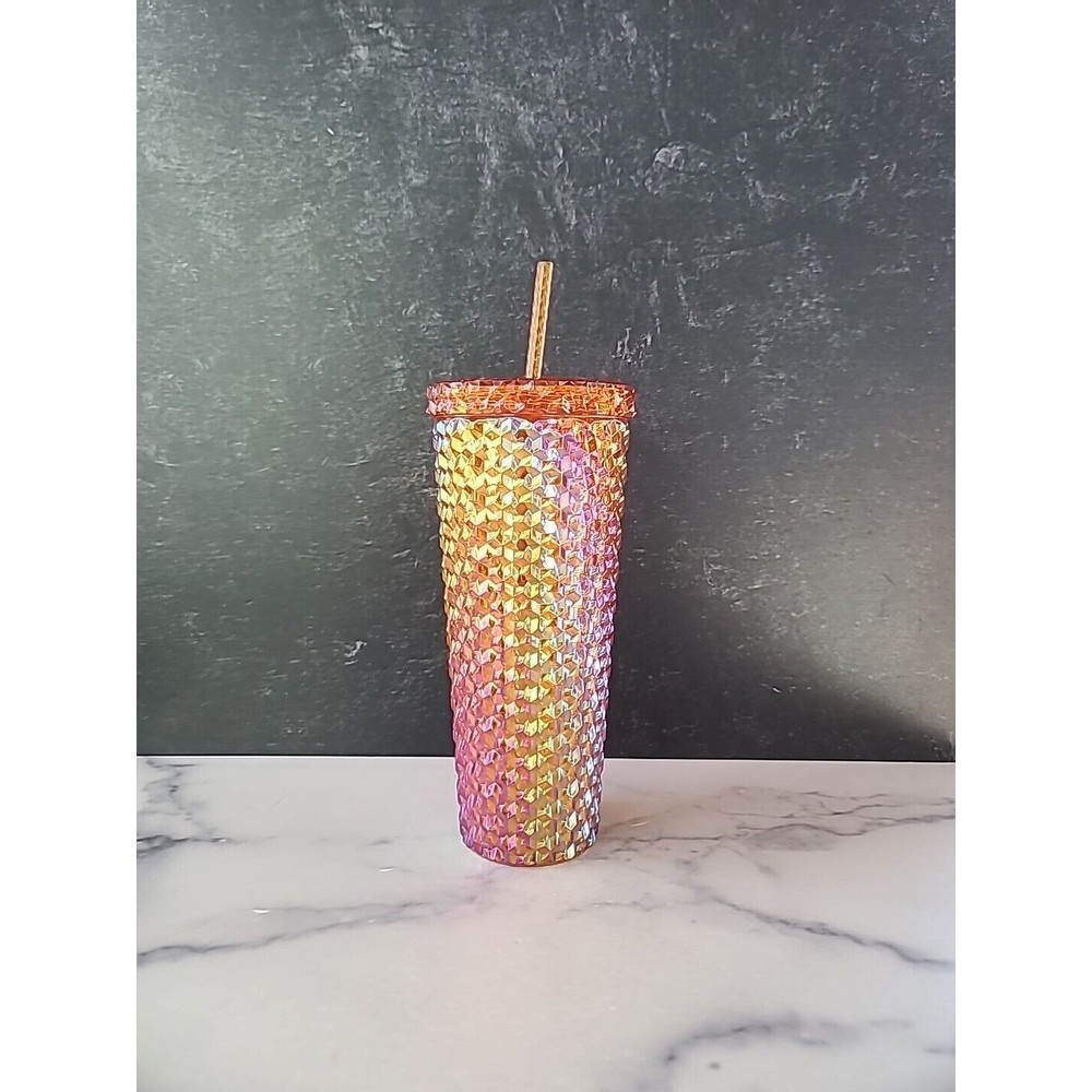 Textured Tumbler Orange Luster 26oz NEW